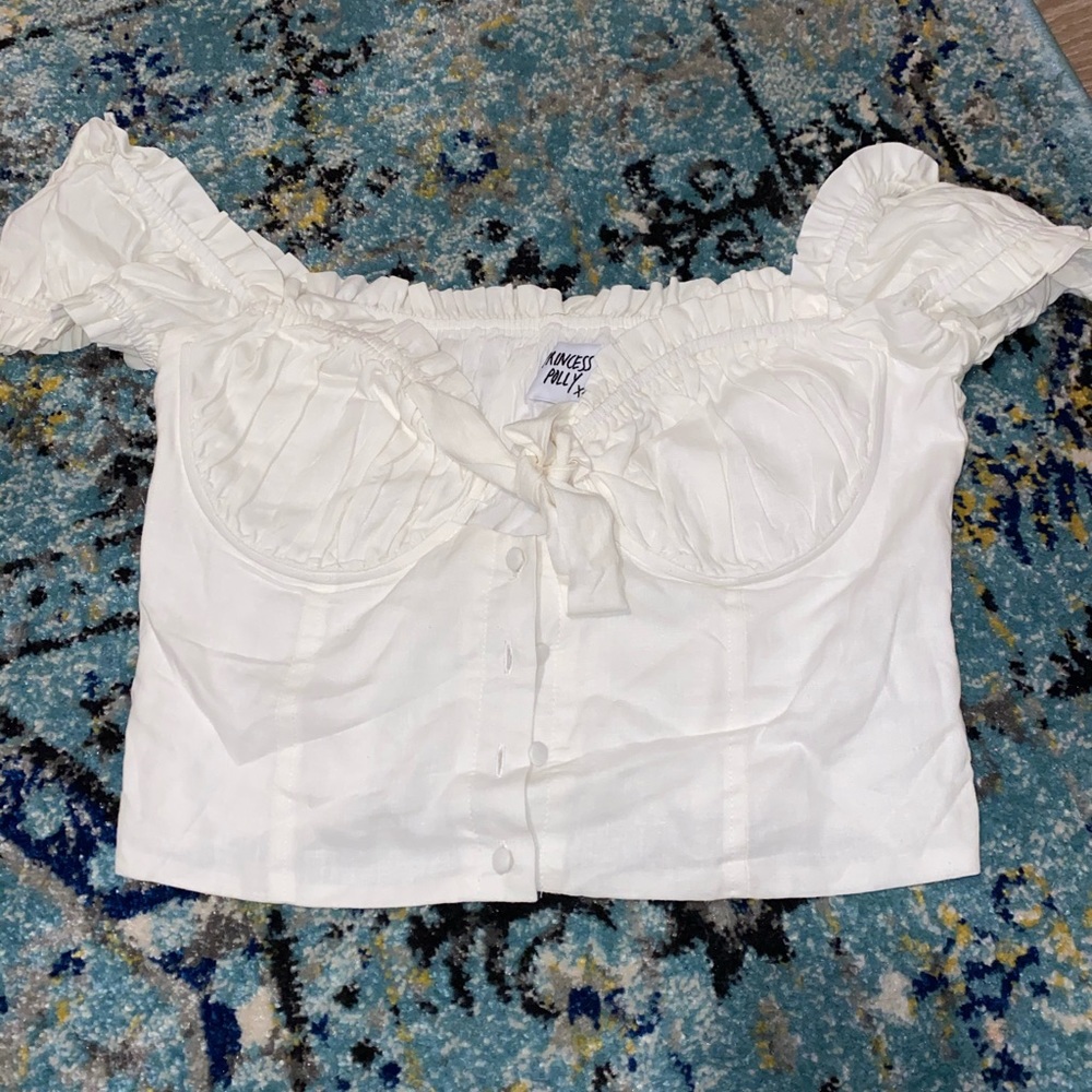 Princess Polly elouise crop top white